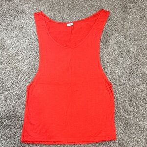 Small Tobi Red Orange Muscle Tank